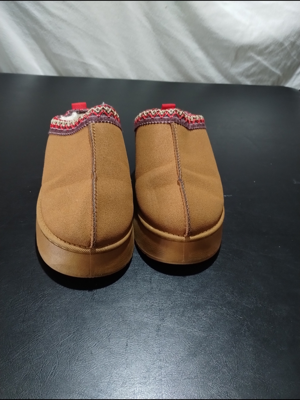 Women's Casual Slip-On Clog in Brown with Red Trim Sz 7.5